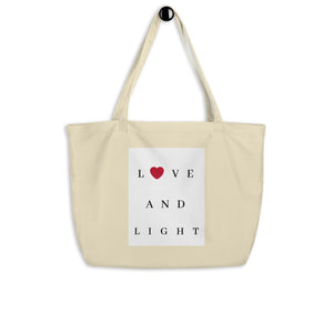 Love and Light Large Organic Tote Bag