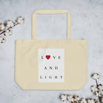 Load image into Gallery viewer, Love and Light Large Organic Tote Bag
