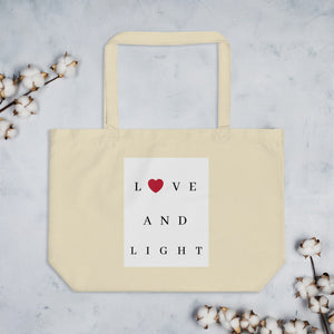 Love and Light Large Organic Tote Bag